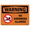 Signmission Safety Sign, OSHA WARNING, 10" Height, No Swimming Allowed, Landscape OS-WS-D-1014-L-12719 - alternate 1